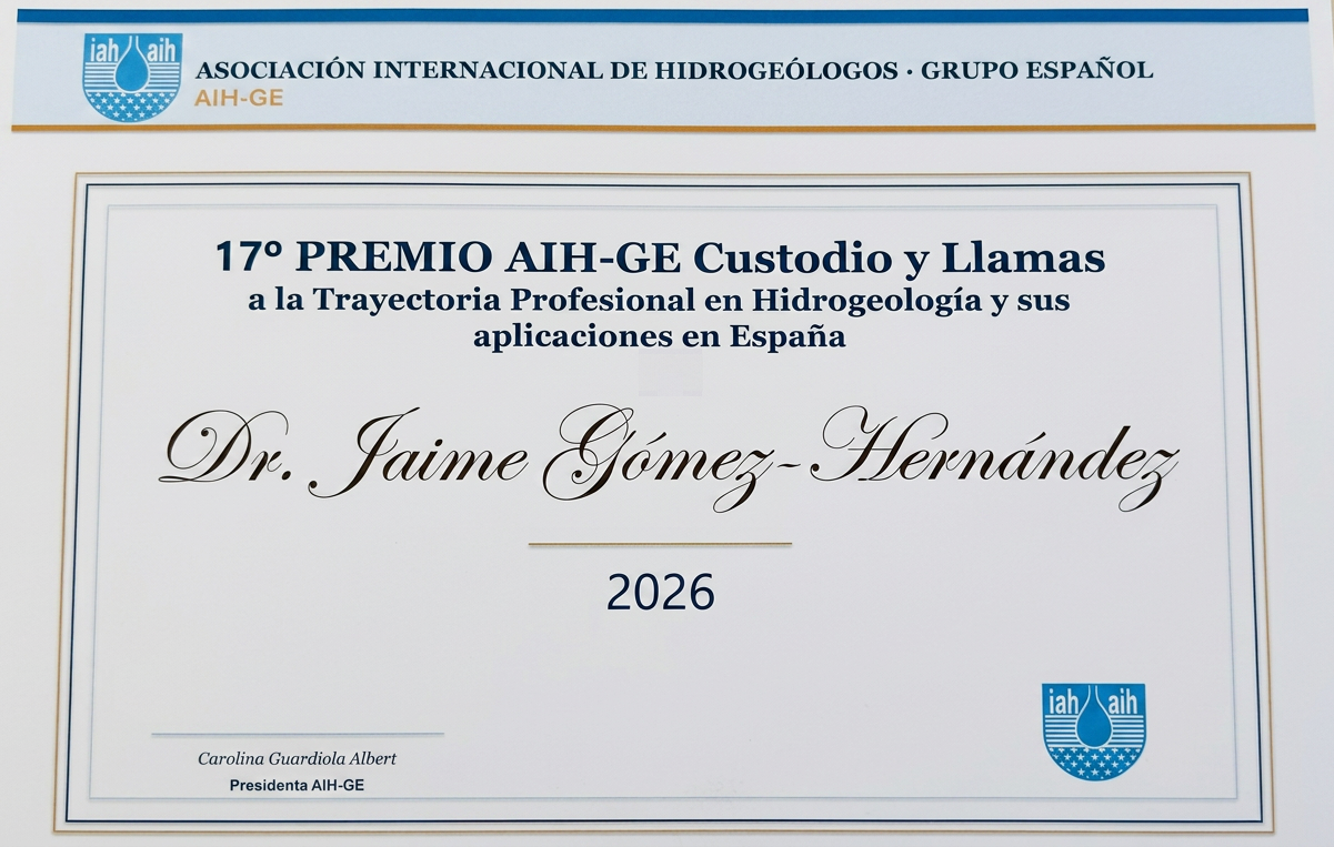 Diploma del 17.º Premio AIH-GE Custodio y Llamas concedido a Jaime Gómez-Hernández